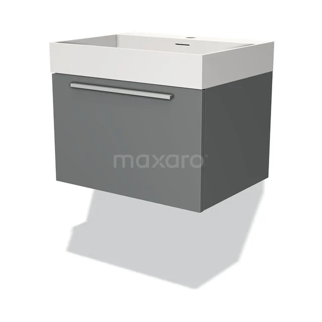 Modulo Vanity units with basin | 60 cm Mid grey Flat front Solid surface 1 drawer BMW11-03172