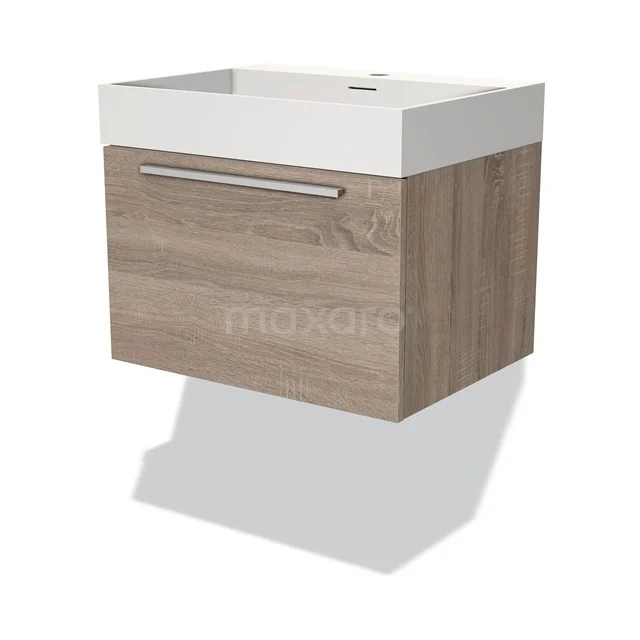 Modulo Vanity units with basin | 60 cm Oak Flat front Solid surface 1 drawer BMW11-03187