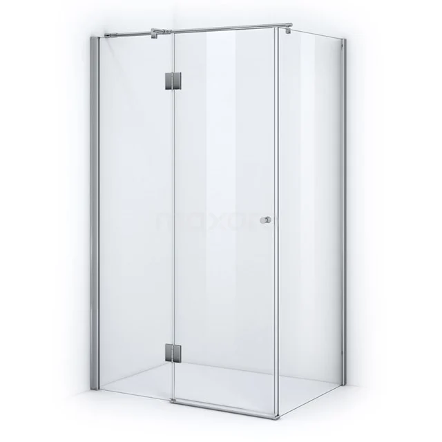 Zircon Allure Duschkabine | 120x80 cm Chrom Drehtür Rechteck CZB6608300 Eck-Duschkabine, Klarglas mit Aluminiumprofilen, platzsparendes Design, ideal für moderne Bäder.