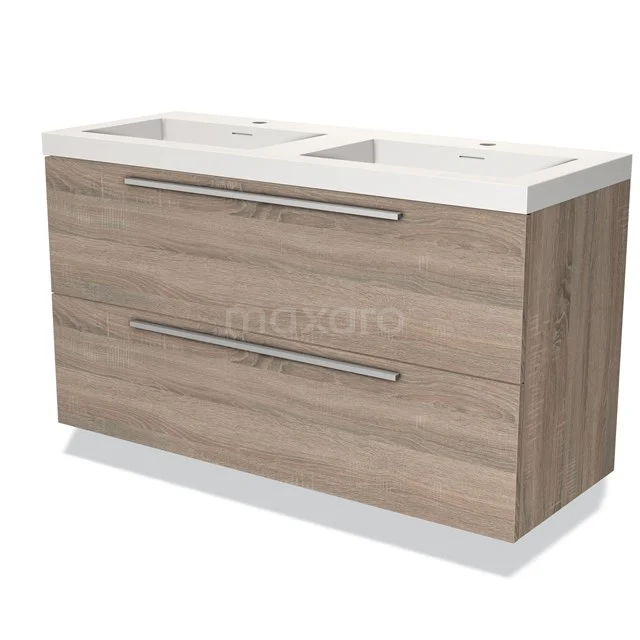 Modulo Vanity units with basin | 120 cm Oak Flat front Solid surface 2 Stacked drawers BMW17-03326