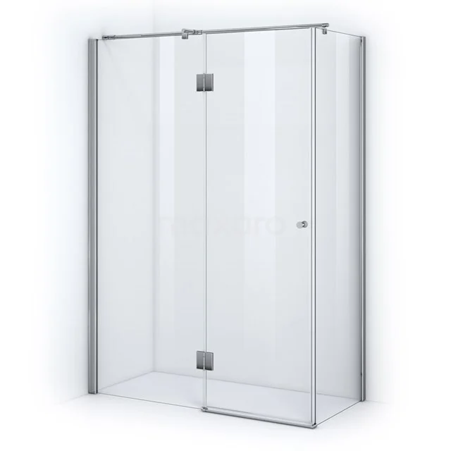 Zircon Allure Shower enclosure | 140x70 cm Chrome Pivot door Rectangle CZB8607300 Glass shower screen with hinged door, silver frame, modern design for stylish bathroom design.
