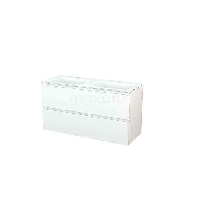 White bathroom unit with double drawers, modern design, durable materials, ideal for stylish and functional bathrooms.