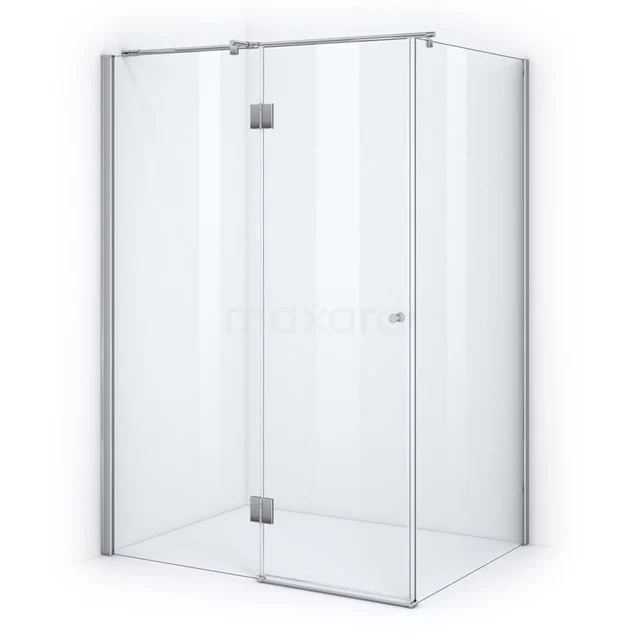 Zircon Allure Shower enclosure | 140x110 cm Chrome Pivot door Rectangle CZB8611300 Glass corner shower with silver profiles, modern design and minimalist style, ideal addition to any bathroom.