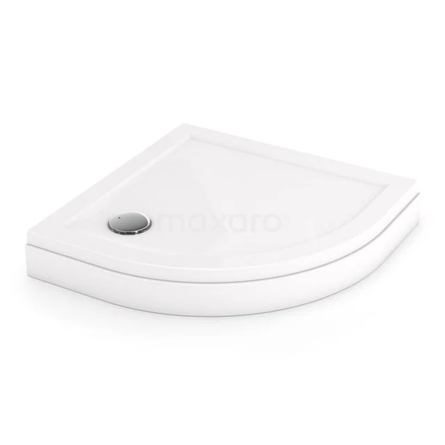 Hohe Duschwanne / Duschtasse 80x80cm Viertelkreis Acryl Hochglanz Weiß DBAQ0808-H Kwadrant Duschwanne weiß, Acryl, mit abgerundeter Ecke und integrierter Ablauföffnung, ideal für kompakte Bäder.