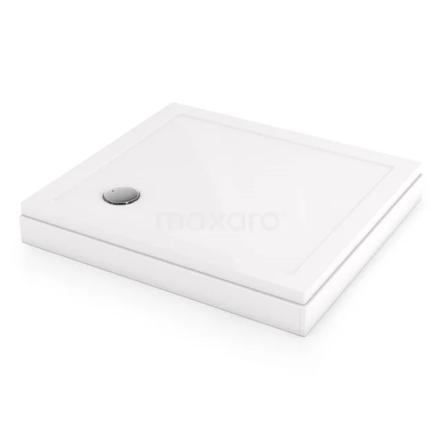 Hohe Duschwanne / Duschtasse 100x90cm Rechteckig Acryl Hochglanz Weiß DBAR1009-H Weiße quadratische Duschwanne mit erhöhtem Rand, Kunststoffmaterial und integrierter Ablauföffnung, ideal für moderne Bäder.