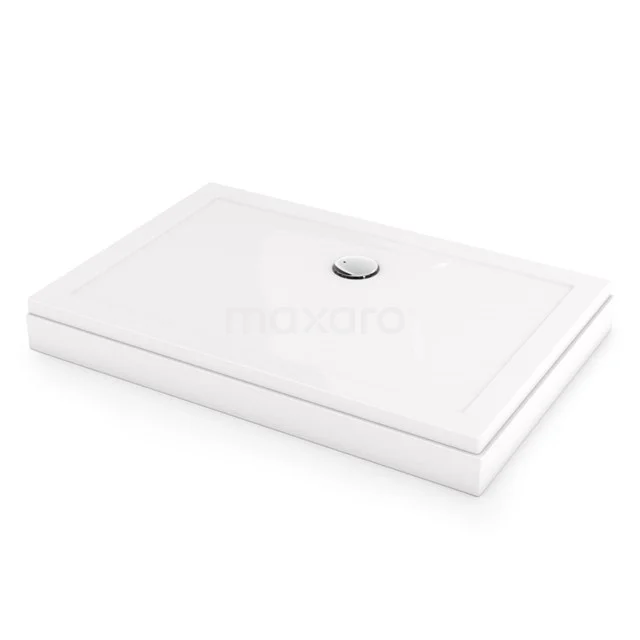 Rechteckige weiße Duschwanne aus nachhaltiger Keramik, ideal für moderne Badezimmergestaltungen.