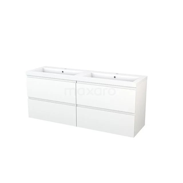 White double basin with base cabinet, modern design, smooth finish, perfect for stylish bathroom decor.