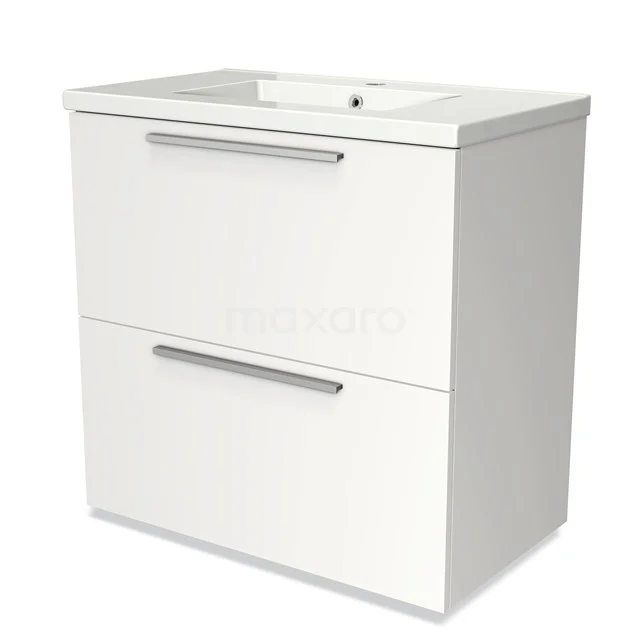 White bathroom unit with two drawers, modern look and integrated vanity units with basin, ideal for compact bathrooms.
