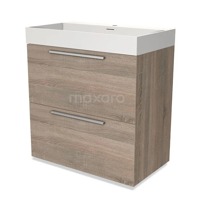 Holz Badezimmermöbel mit zwei Schubladen und weißem Waschbecken, modernes Design. Perfekt für stilvolle Badezimmeraufbewahrungslösungen.