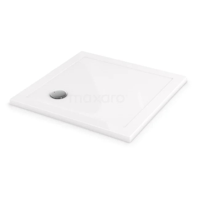 Duschwanne / Duschtasse 90x90cm Quadratisch Acryl Hochglanz Weiß DBAS0909G Viereckige weiße Duschwanne aus Keramik mit Ablauf links, ideal für moderne Bäder. Kompaktes und elegantes Design.