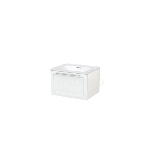 White rectangular bathroom unit with ceramic vanity units with basin, modern design, ideal for small bathrooms.