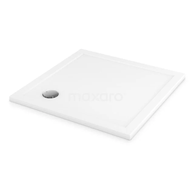 Duschwanne / Duschtasse 100x100cm Quadratisch Acryl mit rutschfester Oberfläche DBAS1010AS Weiße quadratische Duschwanne, keramisches Material mit Abflussöffnung links, perfekt für moderne Badezimmerböden.