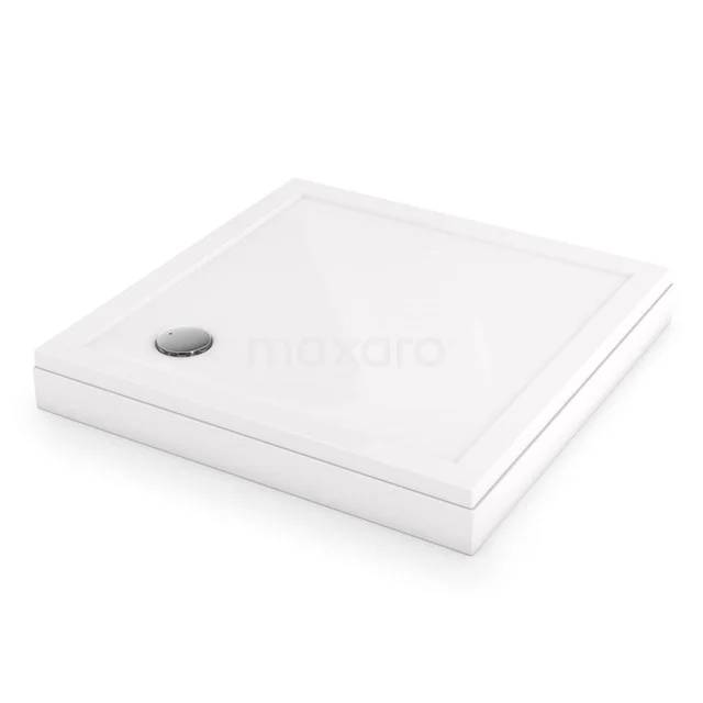 Weiße quadratische Duschwanne aus Kunststoff mit rutschhemmender Oberfläche und integrierter Abfluss, ideal für jedes moderne Badezimmer.