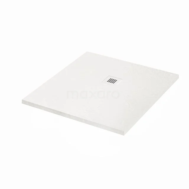 Duschwanne / Duschtasse 100x90 cm Rechteckig Mineralguss Weiß DBLR1009W-RW Weiße quadratische Duschwanne aus Keramik mit zentralem Abfluss, ideal für eine moderne Badezimmergestaltung.