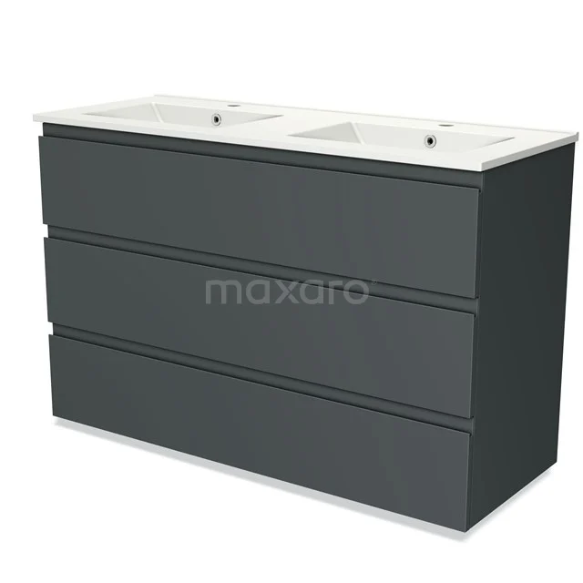 Modulo Vanity units with basin | 120 cm Dark grey Handle-less front Ceramic 3 drawers BMW19-01360