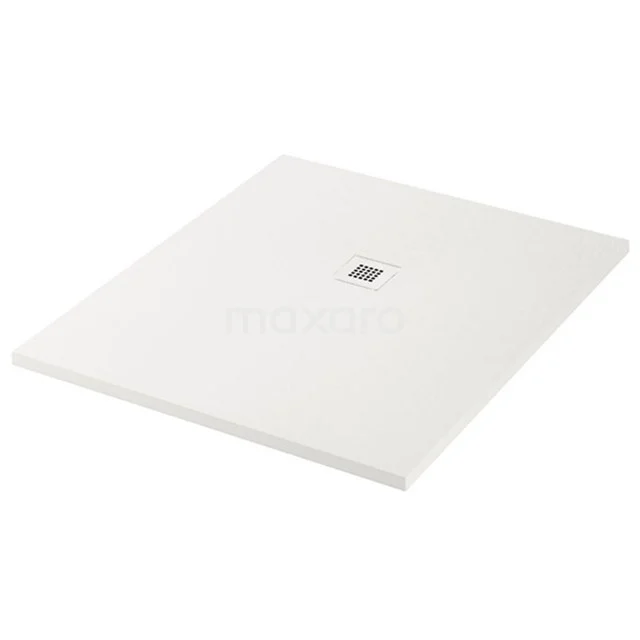 Weiße rechteckige Duschwanne aus Keramik, schlankes Design, ideale Basis für ein modernes Badezimmer.