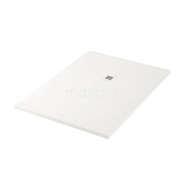 Weiße rechteckige Duschwanne aus Keramik, rutschfeste Oberfläche, minimalistisches Design für moderne Bäder.