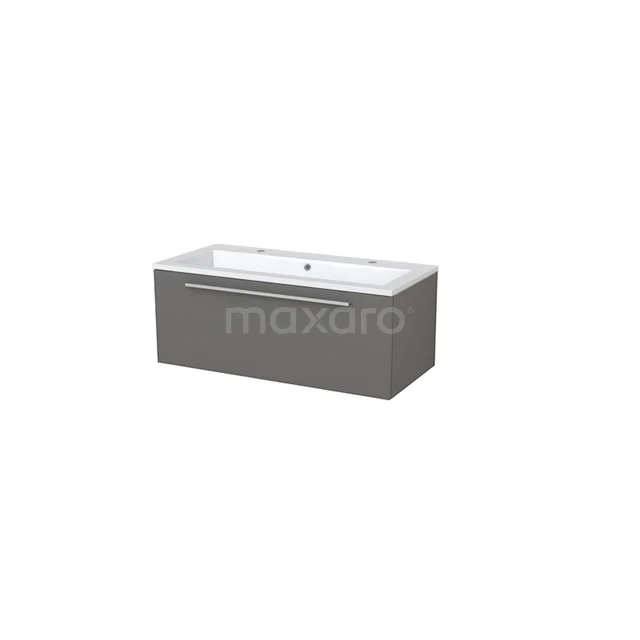 Modulo+ Vanity units with basin | 100 cm Basalt Flat front Mineral marble 1 drawer BMP005359 Grey rectangular bathtub with white interior, modern finish, ideal for a stylish bathroom renovation.
