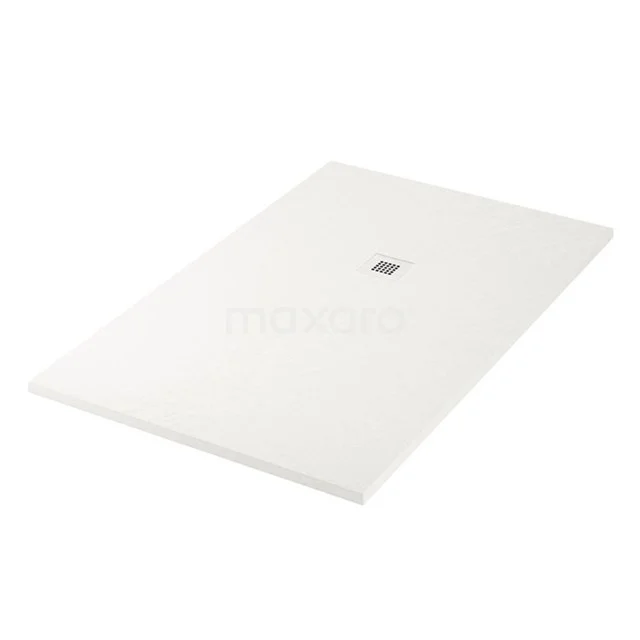 Weiße rechteckige Duschwanne aus Kunststoff, elegantes Design, ideal für moderne Bäder.