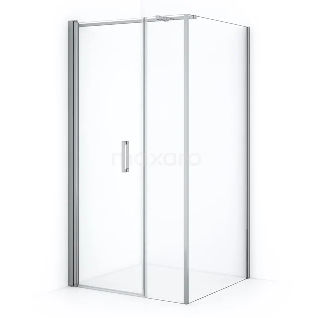 Modern glass shower enclosure with silver frame, sliding door and sleek design, perfect for a stylish bathroom.
