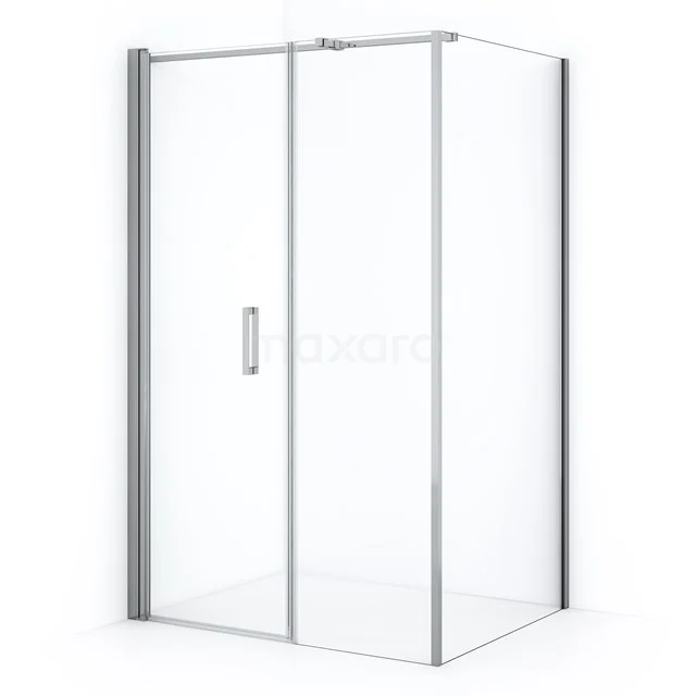 Glass shower enclosure with sliding door, rectangular design, aluminium profiles, ideal for modern bathrooms.