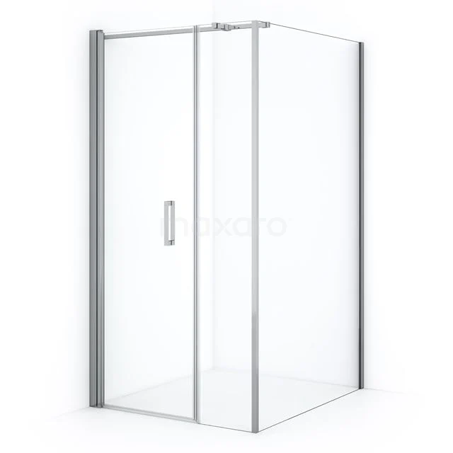 Glas Duschkabine mit straffen Aluminium Profilen, Klarglas und Drehtür, ideale Ergänzung zu einem modernen Badezimmer.