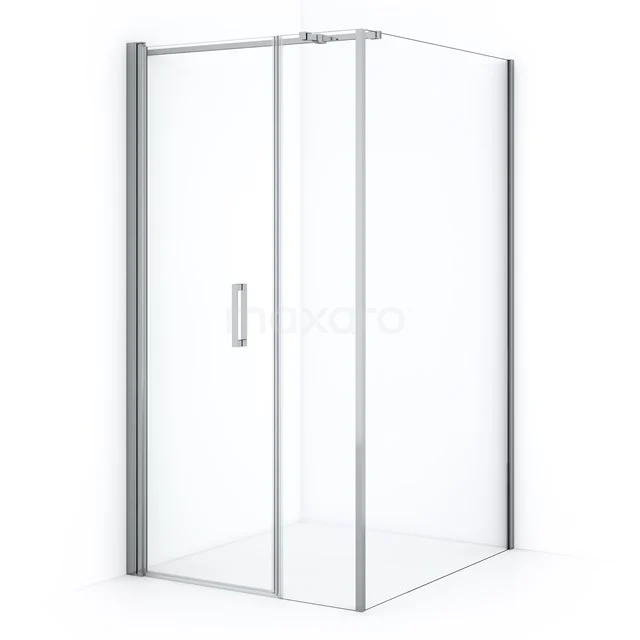 Diamond Shower cabin | 110x100 cm Chrome Clear glass Pivot door Rectangle CDC106114310C Glass shower enclosure with sleek aluminium profiles, clear glass and pivot door, ideal addition to a modern bathroom.