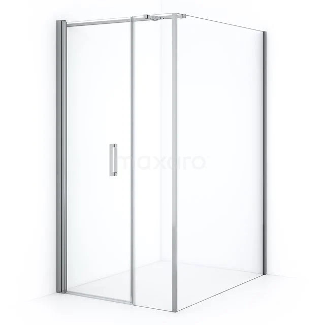 Diamond Shower enclosure | 130x100 cm Chrome Clear glass Pivot door Rectangle CDC106134310C Modern shower enclosure with clear glass panel, silver frame and sliding door. Perfect for a stylish bathroom upgrade.