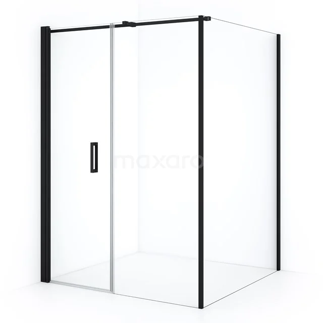 Diamond Douchecabine | 140x130 cm Mat zwart Helder glas Draaideur Rechthoek CDC106138310MB