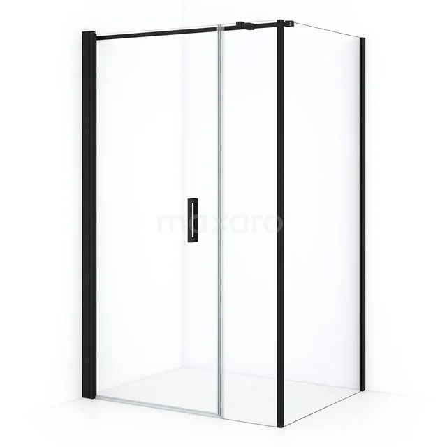 Diamond Douchecabine | 120x90 cm Mat zwart Helder glas Draaideur Rechthoek CDC108094310MB
