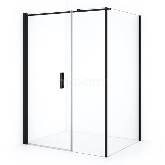 Diamond Douchecabine | 130x110 cm Mat zwart Helder glas Draaideur Rechthoek CDC108115310MB