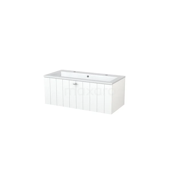 White rectangular bathtub with panel, elegant ribbed design, perfect for a modern bathroom style.