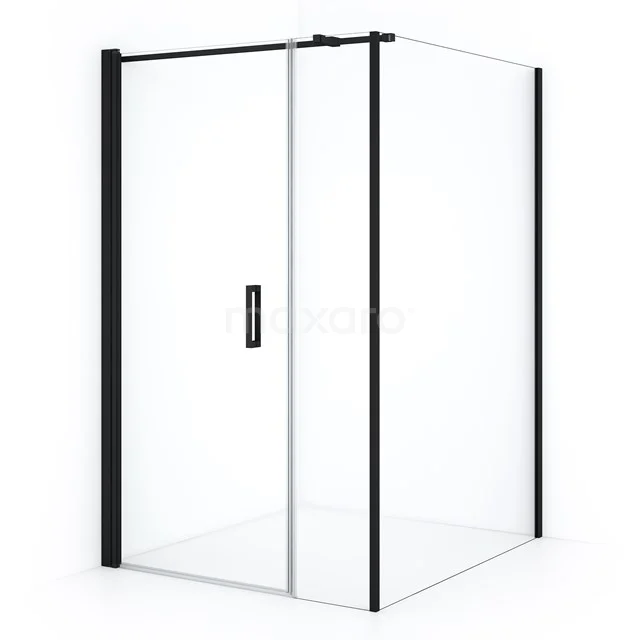 Diamond Shower enclosure | 130x120 cm Matte black Clear glass Pivot door Rectangle CDC108134310MBN