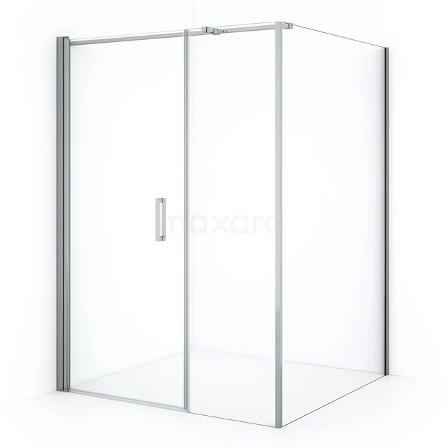 Diamond Shower enclosure | 140x130 cm Chrome Clear glass Pivot door Rectangle CDC108136310CN