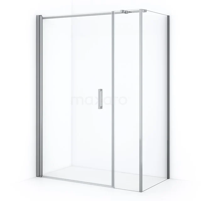 Diamond Shower enclosure | 140x80 cm Chrome Clear glass Pivot door Rectangle CDC109085310CN