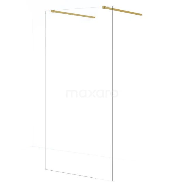 Diamond Inloopdouche | 100 cm Goud Helder glas Vrijstaande wand IDF1080GG