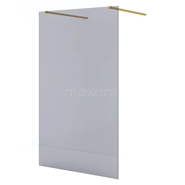 Mattglas Duschwand mit goldenen Profilen, modernes Design, ideal für ein luxuriöses Badezimmerinterieur.