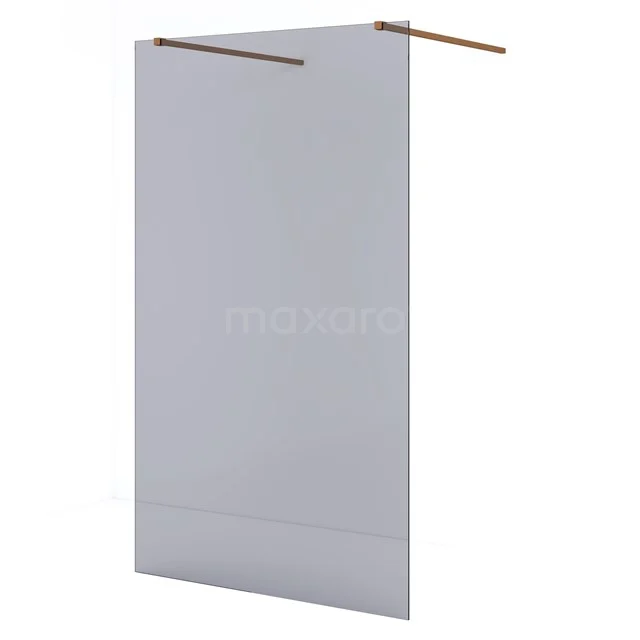 Diamond Walk-in shower | 110 cm Copper Smoke glass Free-standing wall IDF1181KP