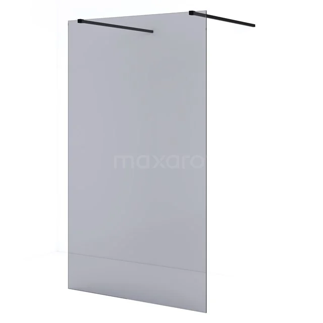 Matt Schwarz begehbare Duschwand mit Klarglas, minimalistisches Design, perfekt für einen modernen Badezimmerstil.