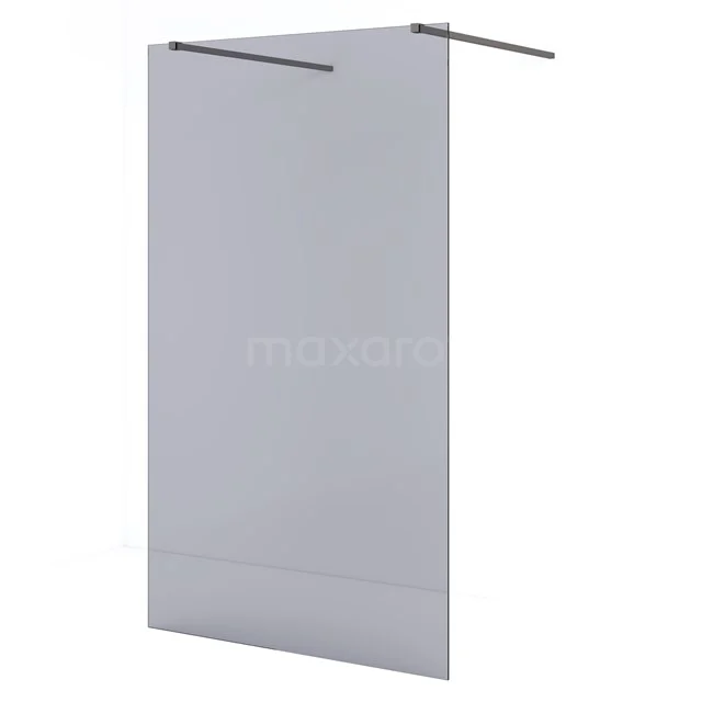 Diamond Walk-in shower | 110 cm Black metal Smoke glass Free-standing wall IDF1181ZM