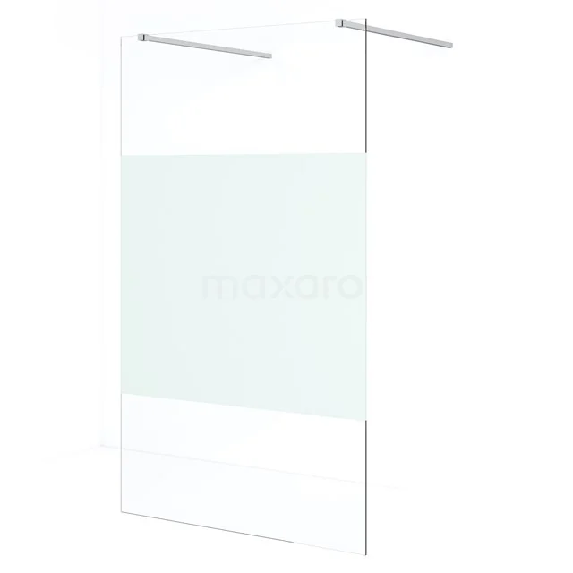 Diamond Inloopdouche | 110 cm Chroom Helder met matte strook Vrijstaande wand IDF1183C