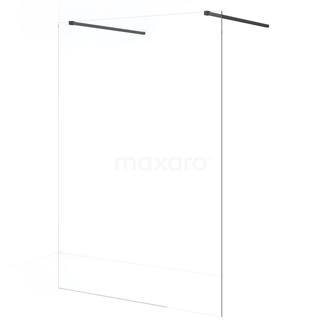 Diamond Inloopdouche | 130 cm Zwart chroom Helder glas Vrijstaande wand IDF1380BC