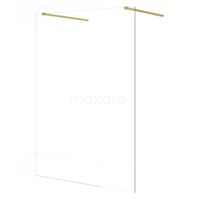 Diamond Inloopdouche | 130 cm Goud Helder glas Vrijstaande wand IDF1380GG