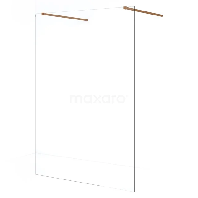 Diamond Inloopdouche | 130 cm Koper Helder glas Vrijstaande wand IDF1380KP