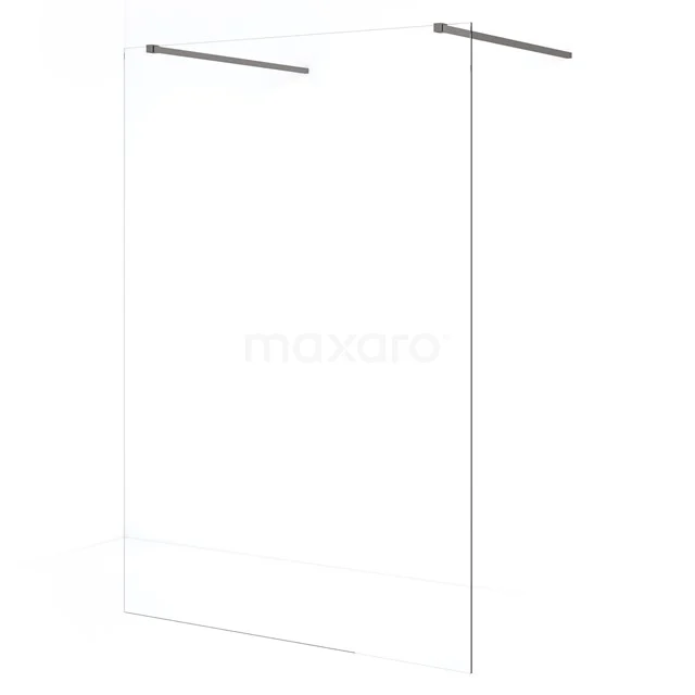 Diamond Inloopdouche | 130 cm Zwart metaal Helder glas Vrijstaande wand IDF1380ZM