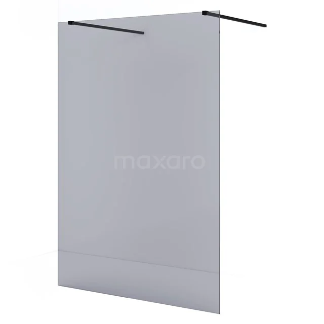 Diamond Inloopdouche | 140 cm Mat zwart Rookglas Vrijstaande wand IDF1481MB