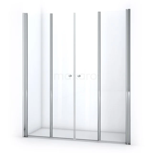 Zircon Comfort Shower door | 175 cm Chrome Clear glass Folding door S3610-1800