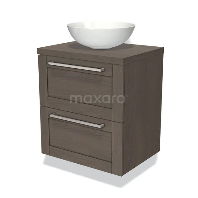 Wooden bathroom unit with two drawers, modern vanity units with basin and sleek handles, ideal for stylish bathroom spaces.
