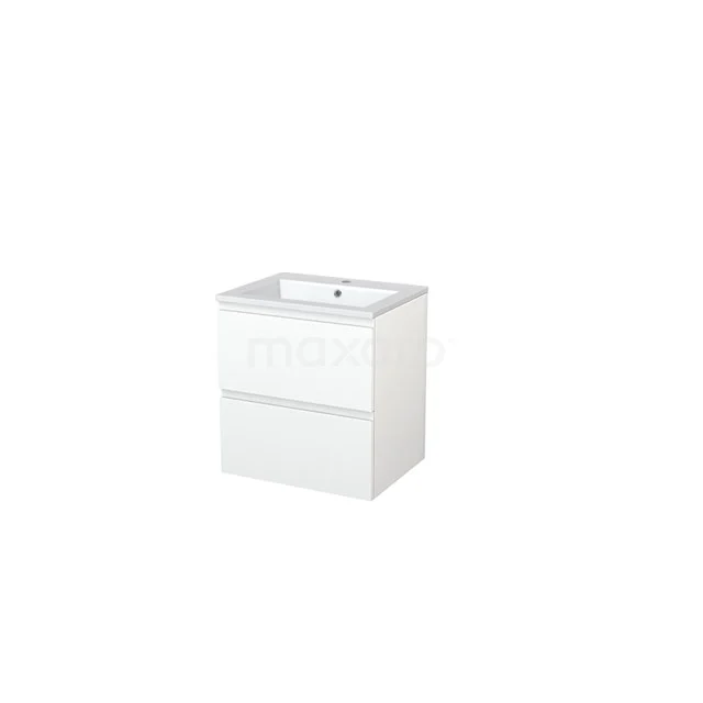 White bathroom unit with two drawers, sleek design, including integrated vanity units with basin, ideal for modern bathrooms.