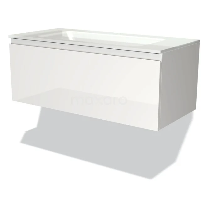 Bathroom wall unit, white, modern rectangular shape, glossy materials, suitable for storage space and stylish decoration.